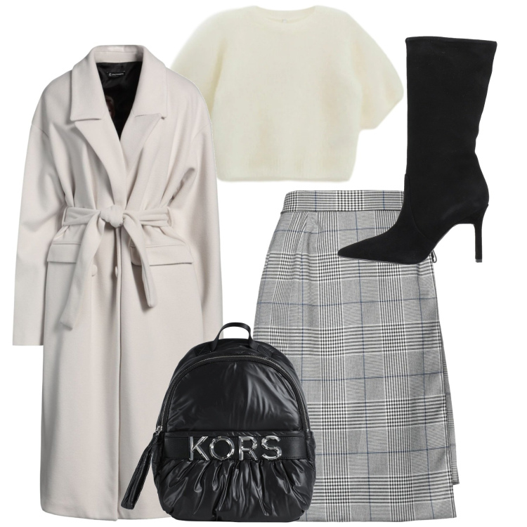 Outfit donna - Chic. Stile Chic per Tutti i giorni. Abbinamento con zaini, stivali, cappotti, minigonne, t-shirt.