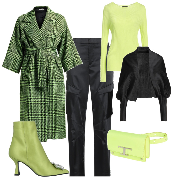 Outfit donna - Evento serata speciale. Stile Chic per Serata fuori. Abbinamento con stivaletti, pantaloni cargo, blazer, cappotti, pullovers, marsupi.