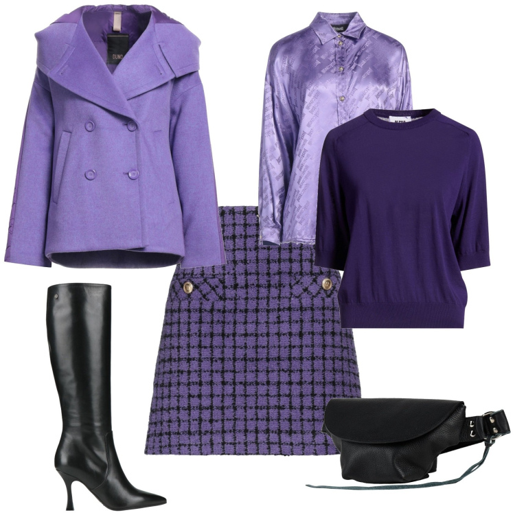 Outfit donna - Ogni giorno con stile. Stile Vintage retrò per Tutti i giorni. Abbinamento con camicie, marsupi, minigonne, stivali, caban, pullovers.