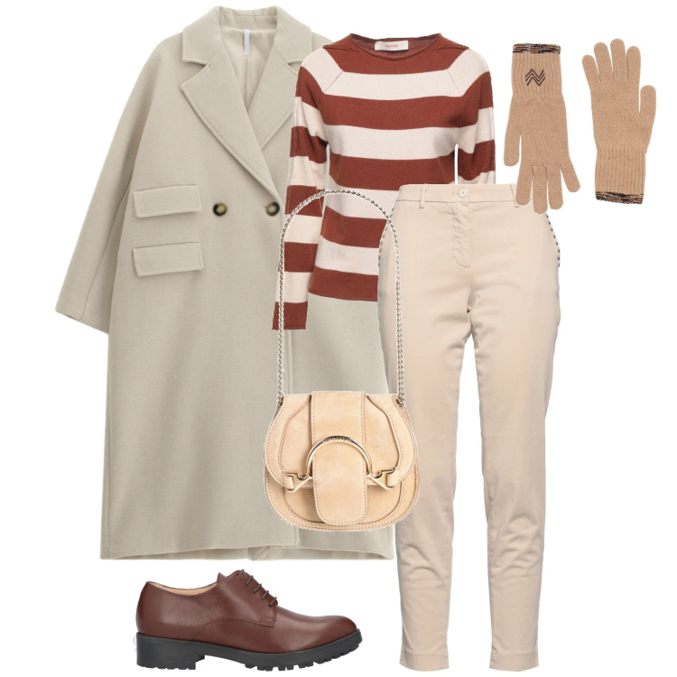 Outfit donna - Total look #2324742. Stile Urban per Tutti i giorni. Abbinamento con scarpe stringate, marsupi, guanti, pantaloni, pullovers, cappotti.