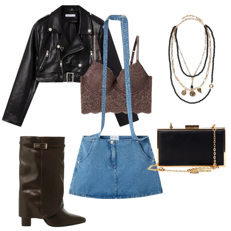 Outfit donna - Osare...per una serata speciale. Stile Boho per Serata fuori. Abbinamento con minigonne, bralette, giacche, stivali, pochette, collane.