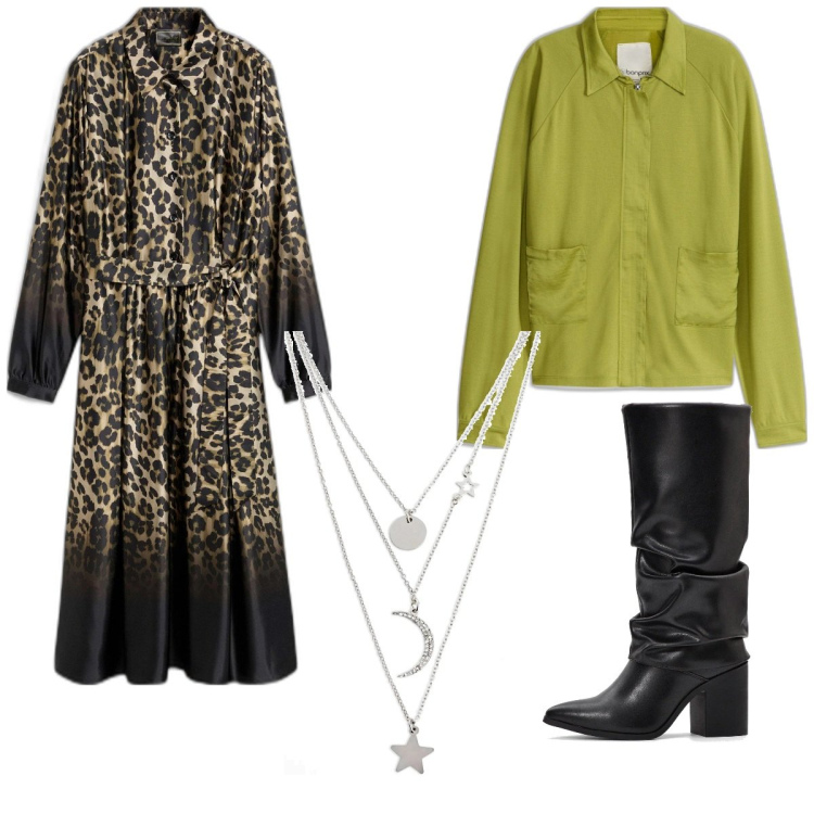 Outfit femme - L originale de la boite. Style Ethnique pour Bureau. Assortir avec bottes, colliers, robes chemisier, sweat-shirts.