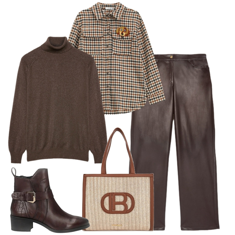 Outfit donna - Total look #2325298. Stile Casual chic per Tutti i giorni. Abbinamento con camicie, maglieria, borse a spalla, stivaletti, pantaloni chino.