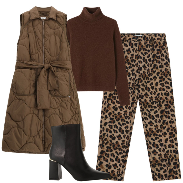 Outfit donna - Total look #2325300. Stile Casual chic per Tutti i giorni. Abbinamento con blazer, pantaloni, stivaletti, pullovers.