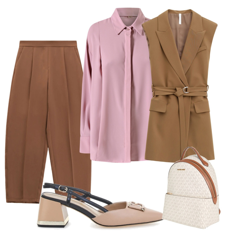 Outfit donna - Ufficio. per Ufficio. Abbinamento con zaini, gilet, pantaloni, camicie, décolleté.