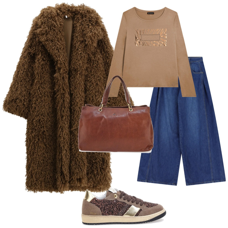 Outfit donna - Per tutti i giorni. per Tutti i giorni. Abbinamento con jeans, cappotti, t-shirt, sneakers, borse a tracolla.