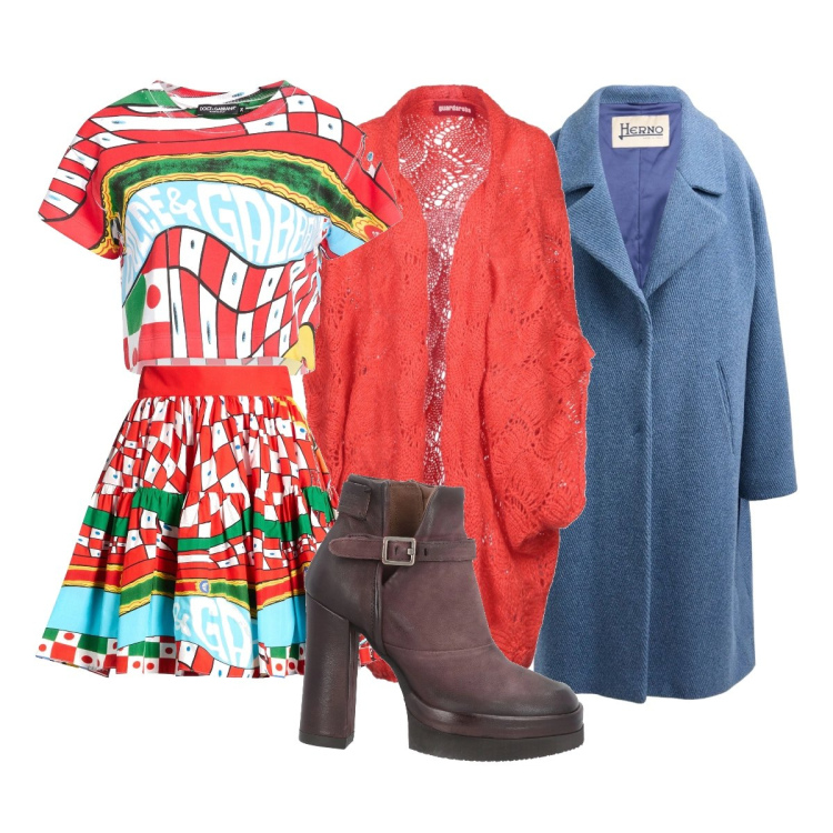 Outfit donna - Romantica curvy. Stile Romantica per Tutti i giorni. Abbinamento con cardigans, minigonne, t-shirt, stivaletti, cappotti.