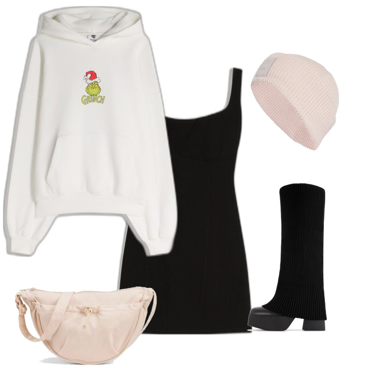 Outfit mujer - Urban #572. Estilo Urban para Todos los días. Combinación con sudaderas con capucha, botas, gorros, vestidos, riñoneras.