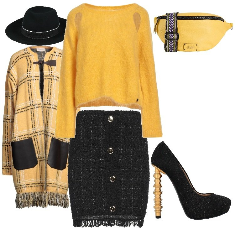 Outfit donna - Un richiamo dal passato. Stile Vintage retrò per Serata fuori. Abbinamento con minigonne, pullovers, décolleté, marsupi, cappelli, cappotti.