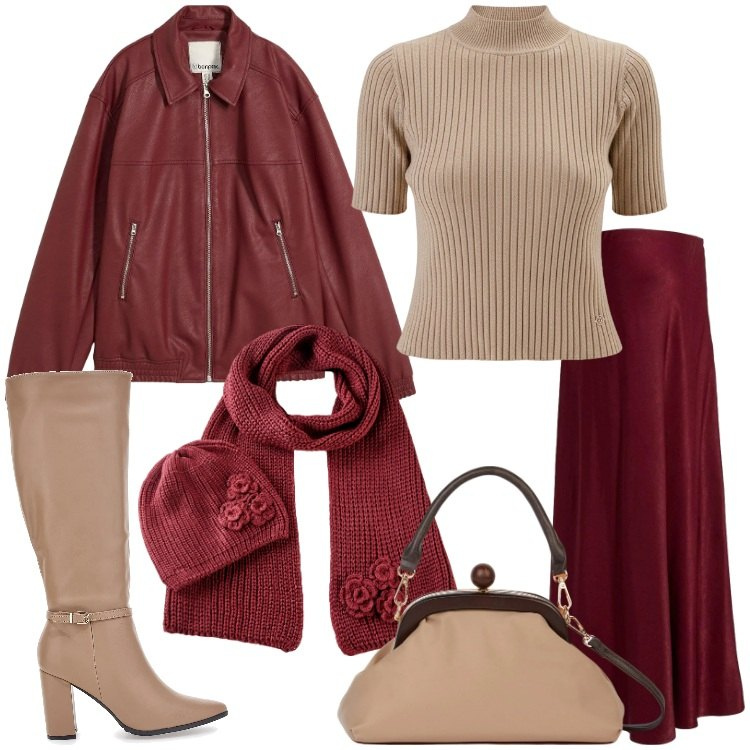 Outfit donna - Stivali alti in città Curvy Style. Stile Trendy per Tutti i giorni. Abbinamento con gonne, sciarpe, blazer, pullovers, clutch, stivali.