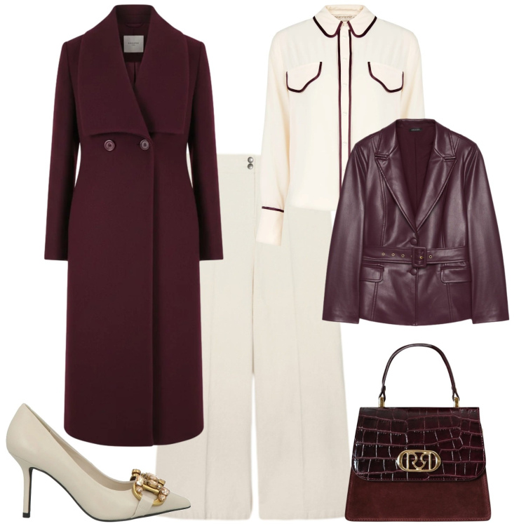 Outfit donna - Bon ton cerimonia evento speciale. Stile Bon Ton per Cerimonia. Abbinamento con décolleté, camicie, borse a mano, cappotti, blazer, pantaloni chino.