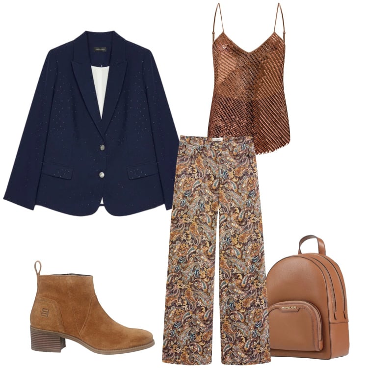 Outfit donna - Bohemian Rhapsody. Stile Boho per Tutti i giorni. Abbinamento con pantaloni, zaini, canottiere, stivaletti, blazer.
