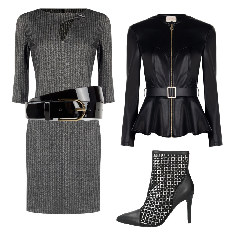 Outfit donna - Total look #2325715. Stile Sexy per Serata fuori. Abbinamento con cinture, stivaletti, vestiti a tubino, giacche.