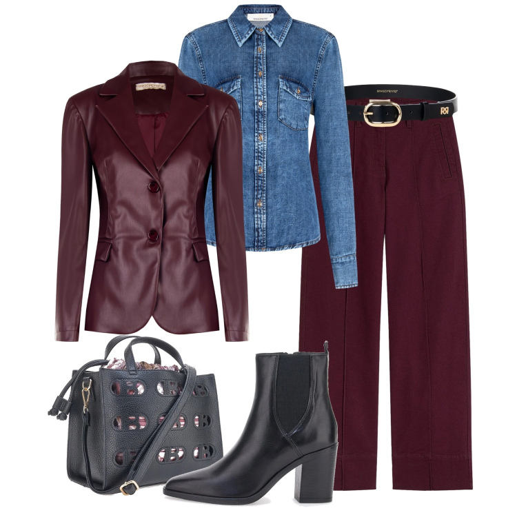Outfit donna - La camicia di jeans. Stile Casual chic per Serata fuori. Abbinamento con pantaloni, camicie, cinture, blazer, stivaletti, borse a mano.