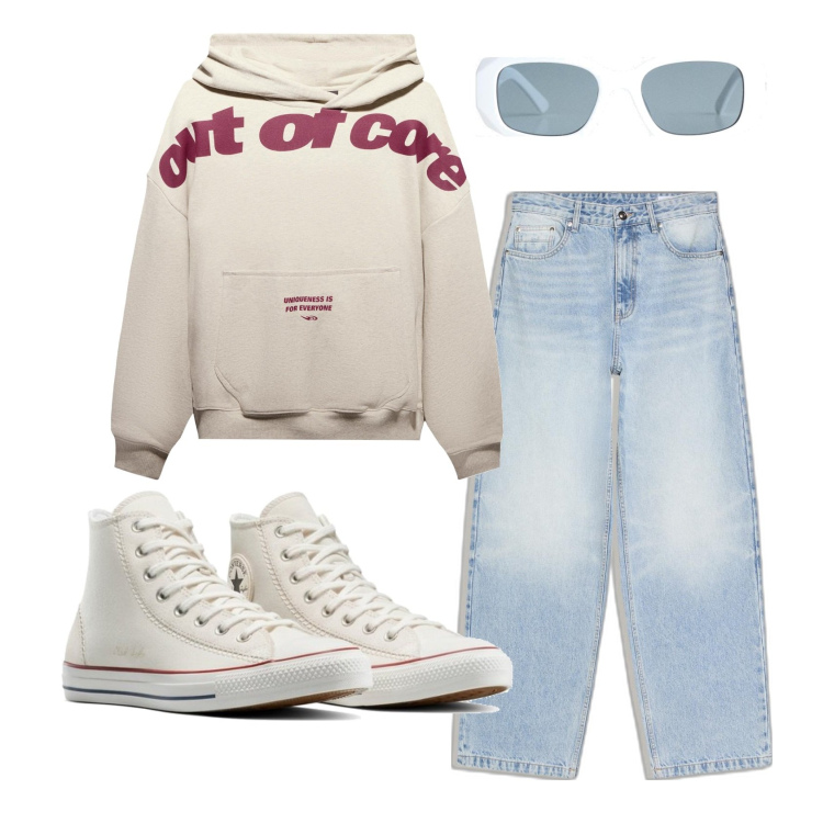 Outfit hombre - Urban #360. Estilo Urban para Todos los días. Combinación con sneakers, gafas de sol, vaqueros, sudaderas con capucha.