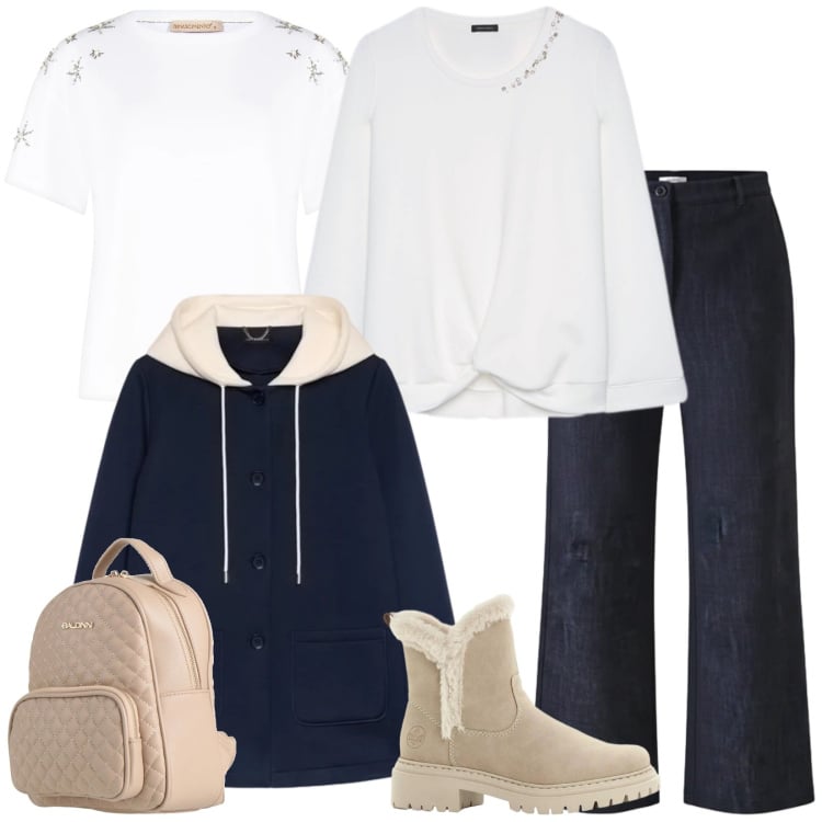 Outfit donna - La giacca trendy con cappuccio. Stile Sporty chic per Tutti i giorni. Abbinamento con stivaletti, zaini, jeans dritti, t-shirt, felpe, blazer.