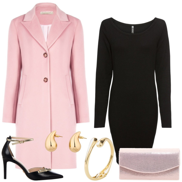 Outfit donna - Total look #2327215. Stile Romantica per Serata fuori. Abbinamento con vestiti lunghi, orecchini, braccialetti, décolleté, cappotti, borse a tracolla.