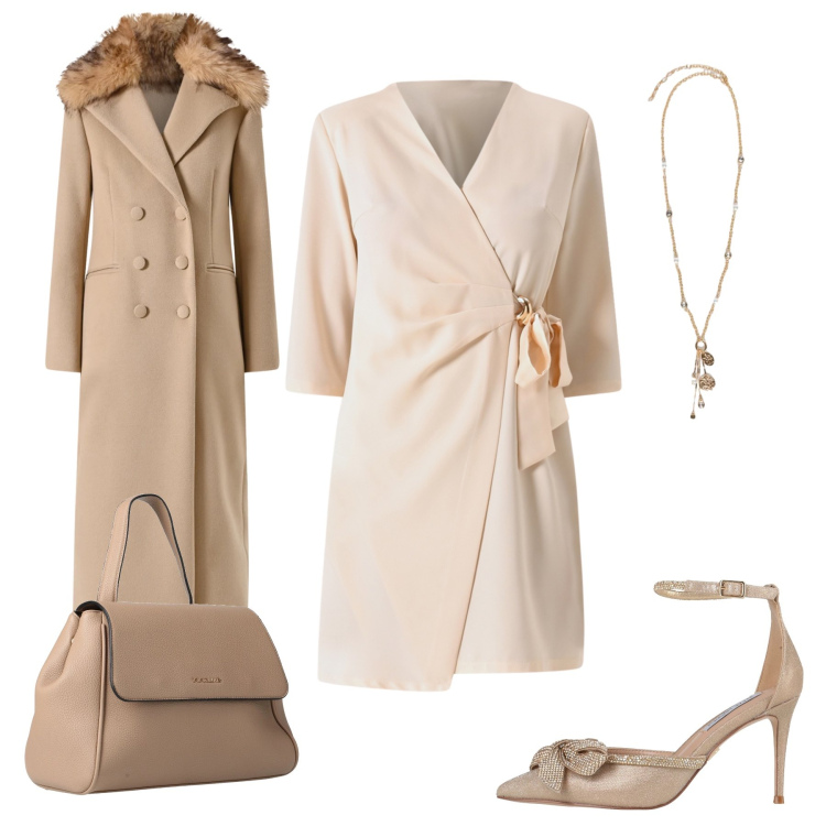 Outfit donna - Essenza Romantica. Stile Romantica per Serata fuori. Abbinamento con zaini, décolleté, vestiti corti, cappotti, ciondoli.