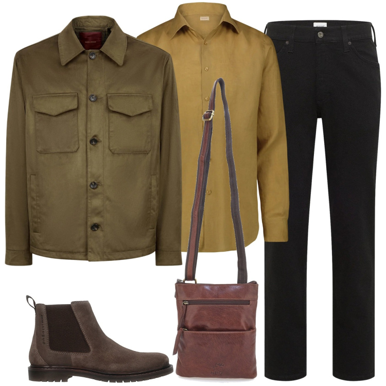 Outfit uomo - Colori acidi. Stile Casual per Ufficio. Abbinamento con jeans dritti, giacche, portafogli, camicie, stivali e stivaletti.