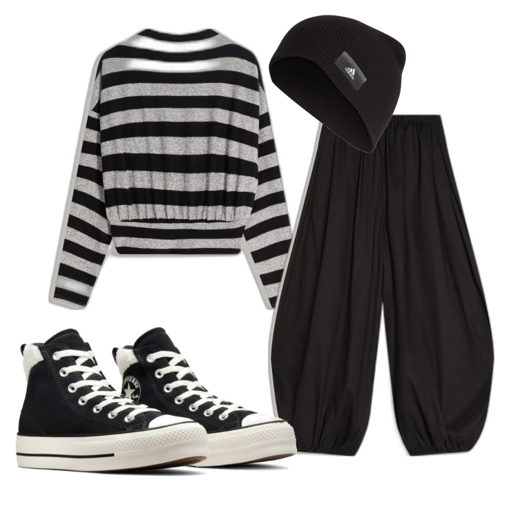 Outfit mujer - Urban #588. Estilo Urban para Todos los días. Combinación con gorros, sneakers, sudaderas, pantalones.