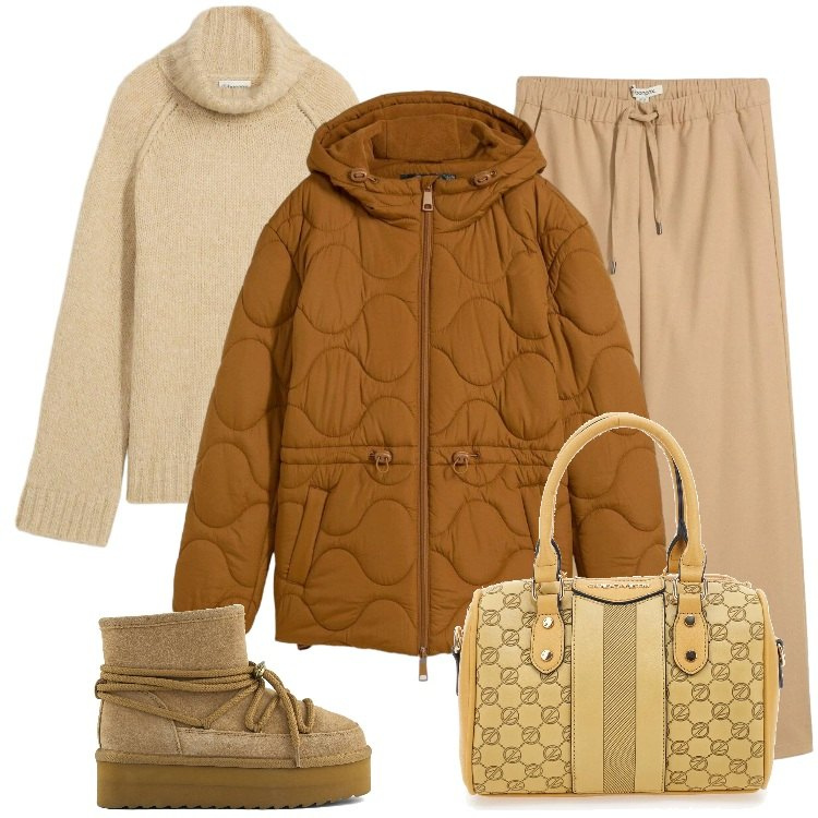 Outfit donna - Total look #2327322. Stile Basic per Tutti i giorni. Abbinamento con maglieria, giacche, pantaloni, borse a spalla, stivaletti.