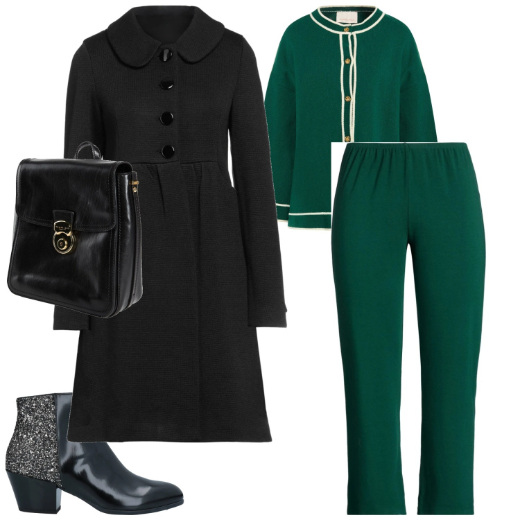 Outfit donna - Total look #2327507. Stile Bon Ton Abbinamento con stivaletti, zaini, cardigans, pantaloni, cappotti.