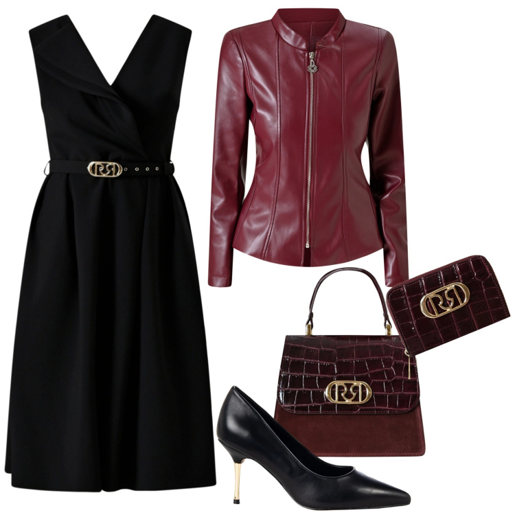 Outfit donna - Total look #2327578. Stile Chic per Serata fuori. Abbinamento con blazer, décolleté, portafogli, borse a mano, vestiti a tubino.