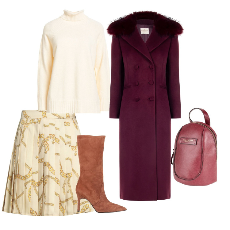 Outfit donna - Di giorno. per Ufficio. Abbinamento con stivali, zaini, minigonne, maglieria, cappotti.