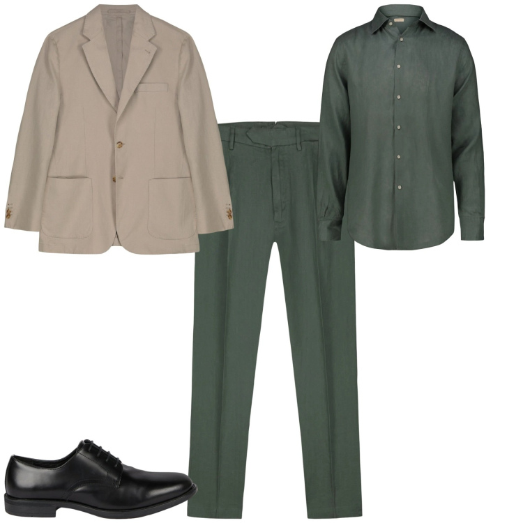 Outfit uomo - In ufficio elegante. Stile Business/Elegante per Ufficio. Abbinamento con scarpe stringate, camicie, giacche, pantaloni.