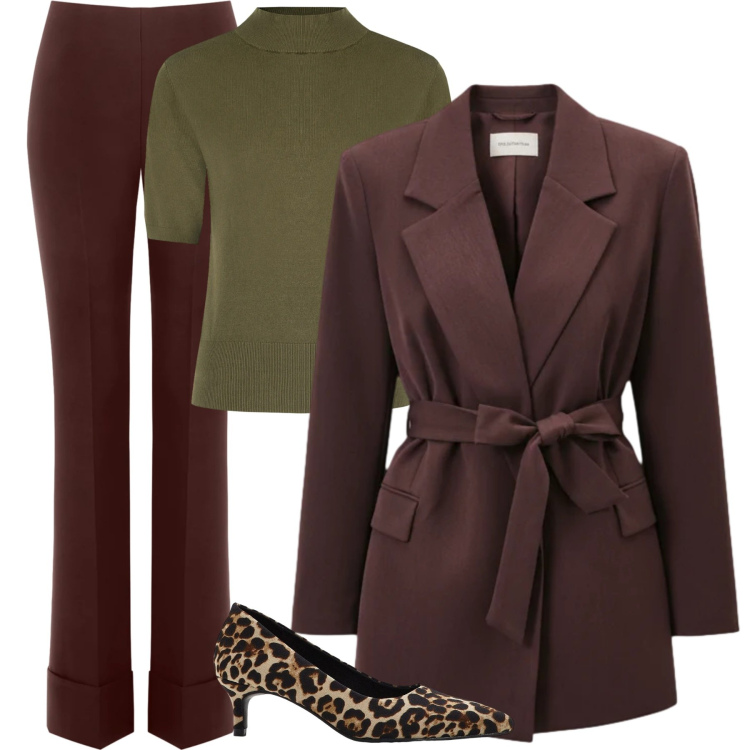 Outfit donna - Total look #2327650. Stile Chic per Tutti i giorni. Abbinamento con décolleté, pantaloni skinny, pullovers, blazer.