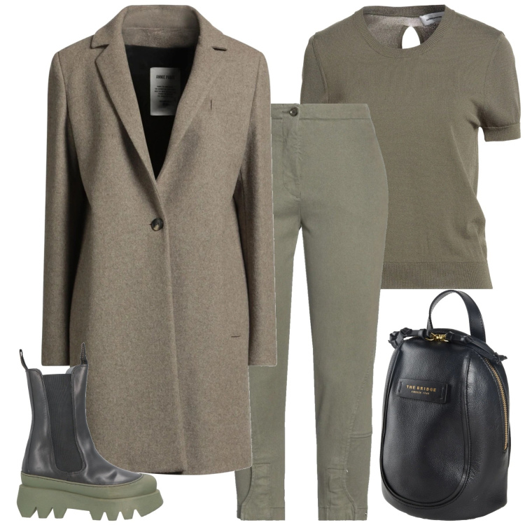 Outfit donna - City. Stile Casual chic per Tutti i giorni. Abbinamento con cappotti, jeans slim fit, stivaletti, zaini, pullovers.