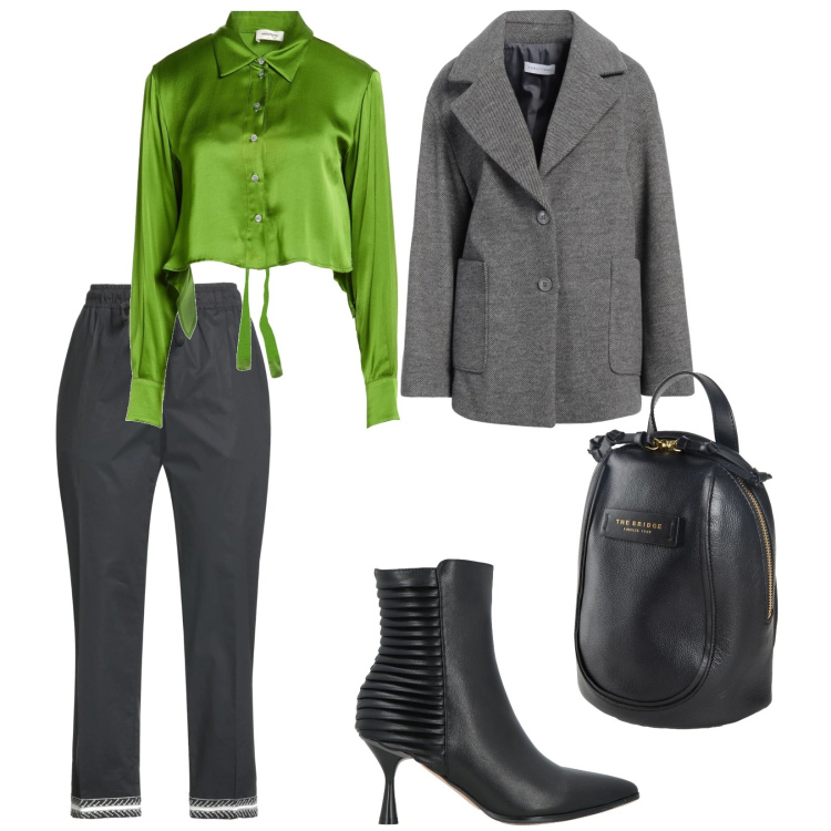 Outfit donna - Il verde che piace. per Tutti i giorni. Abbinamento con zaini, camicie, cappotti, stivaletti, pantaloni.