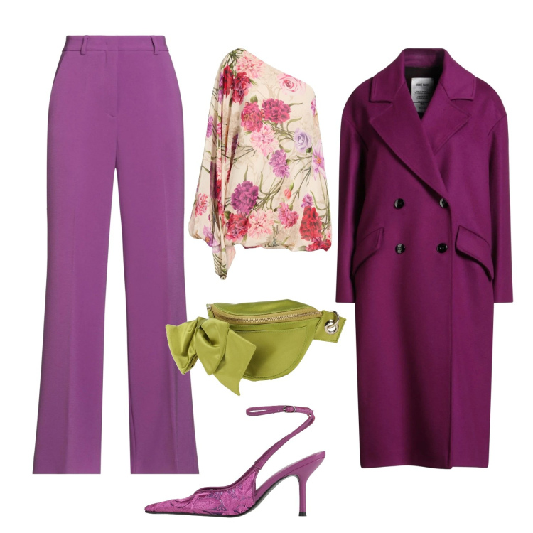 Outfit donna - San Valentino fashion show. Stile Glamour per Cerimonia. Abbinamento con marsupi, décolleté, top, pantaloni, cappotti.