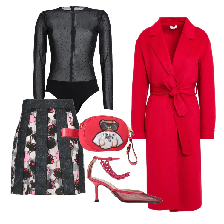Outfit donna - Make it fashion. Stile Glamour per Serata fuori. Abbinamento con minigonne, marsupi, body, décolleté, cappotti.