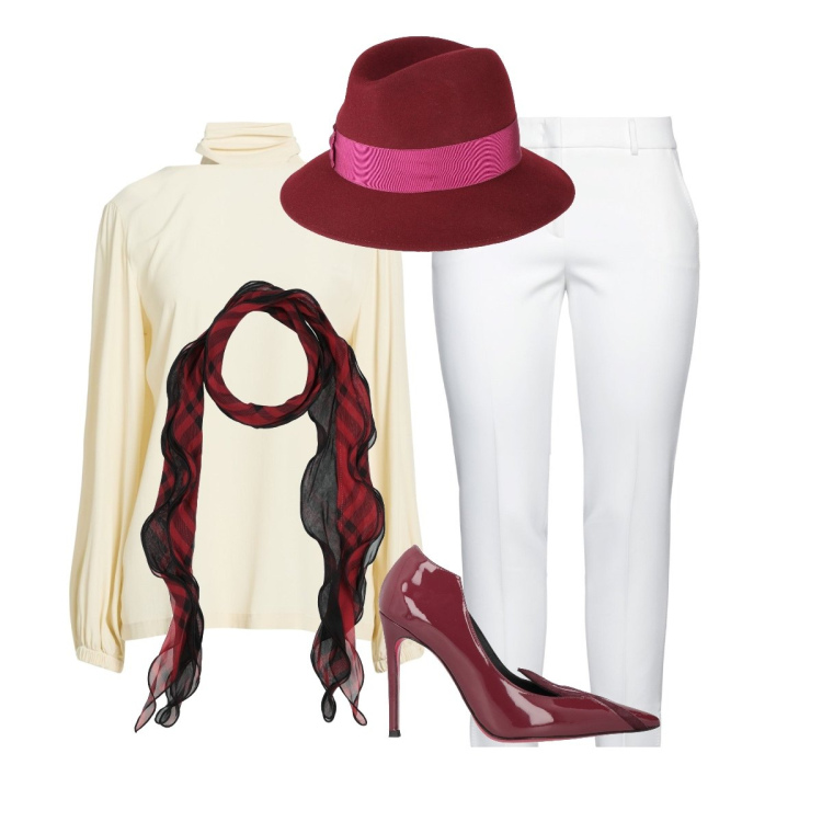 Outfit donna - Accessori sensuali. Stile Trendy per Tutti i giorni. Abbinamento con sciarpe, pantaloni, top, décolleté, cappelli.