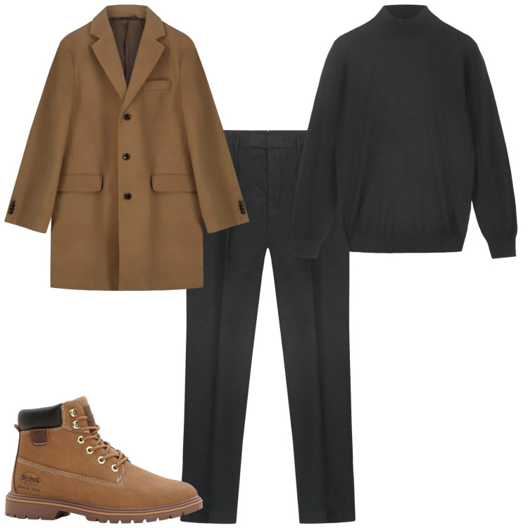 Outfit uomo - Trendy ufficio tempo libero. Stile Trendy per Tutti i giorni. Abbinamento con stivali e stivaletti, pantaloni, cappotti, pullovers.