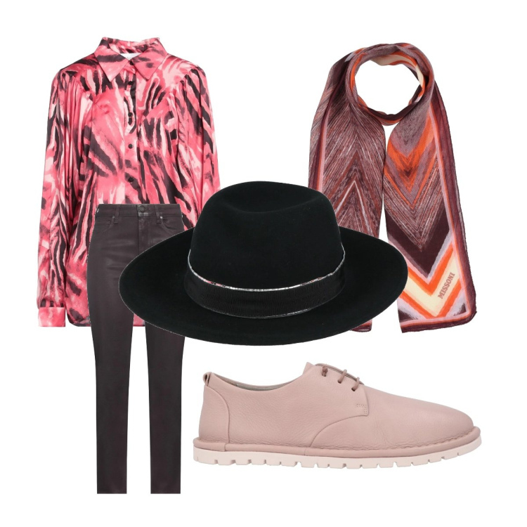 Outfit donna - Hipster woman. Stile Trendy per Scuola/Università. Abbinamento con jeans, cappelli, camicie, scarpe stringate, sciarpe.