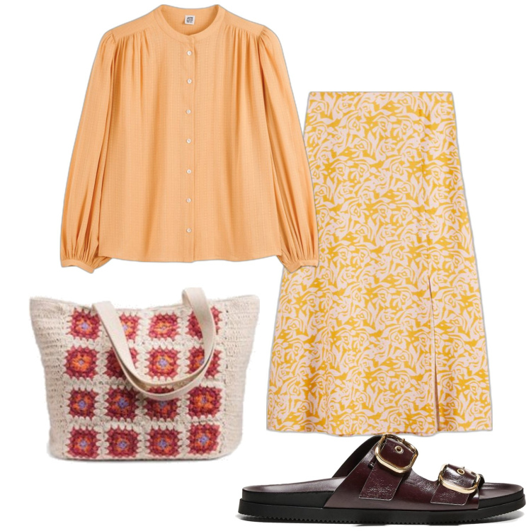 Outfit mujer - Casual chic #1120. Estilo Casual chic para Todos los días. Combinación con minifaldas, bolso tote, blusas, sandalias.