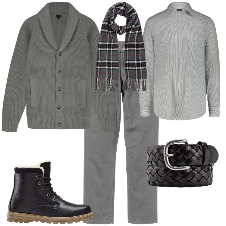 Outfit uomo - Trendy ufficio tempo libero. Stile Trendy per Tutti i giorni. Abbinamento con pantaloni, stivali e stivaletti, sciarpe, cinture, camicie, cardigans.
