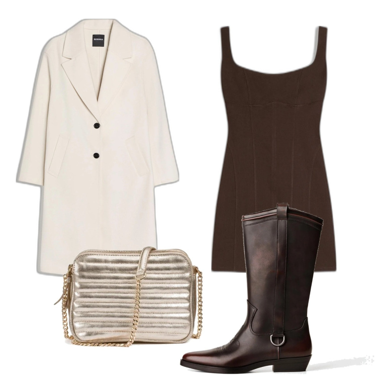 Outfit mujer - Sexy look. Estilo Sexy para Todos los días. Combinación con bolsos de hombro, botines, abrigos, vestidos.