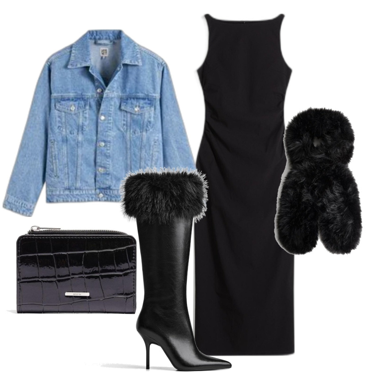 Outfit mujer - Elegància. Estilo Casual chic para Todos los días. Combinación con blazers, vestidos midi/longuettes, chales, botas, monederos.