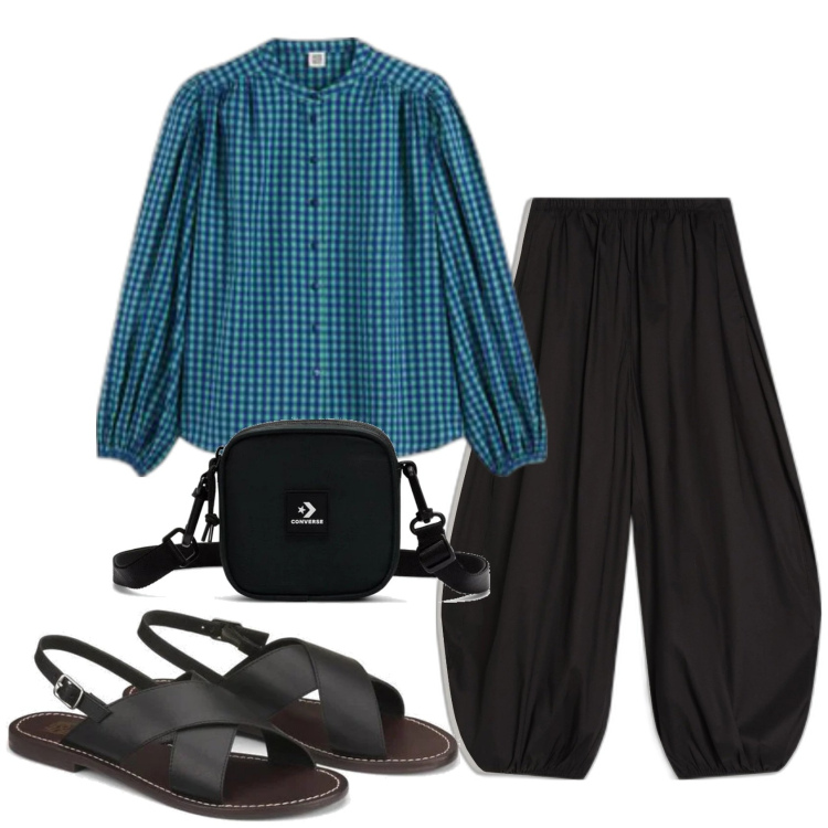 Outfit mujer - Boho #88. Estilo Boho para Todos los días. Combinación con sandalias de piel, bandoleras, camisas, pantalones.