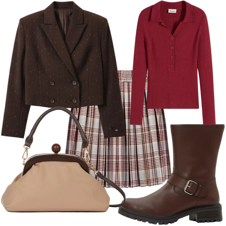 Outfit donna - Ricerca di stile. Stile Glamour per Ufficio. Abbinamento con maglieria, stivali, minigonne, blazer, clutch.