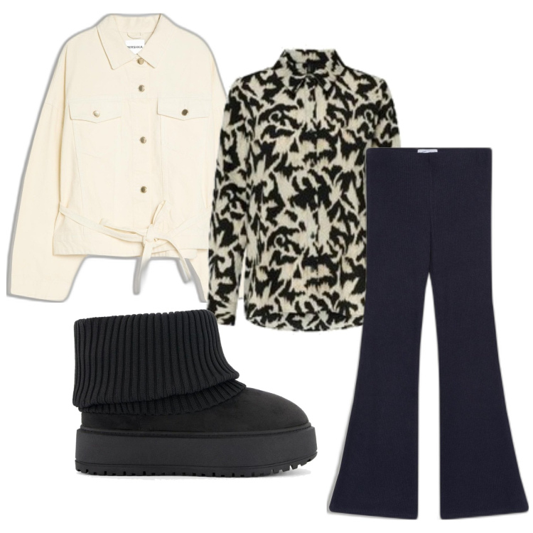 Outfit mujer - Trendy #512. Estilo Trendy para Todos los días. Combinación con blusas, botines, blazers, pantalones.