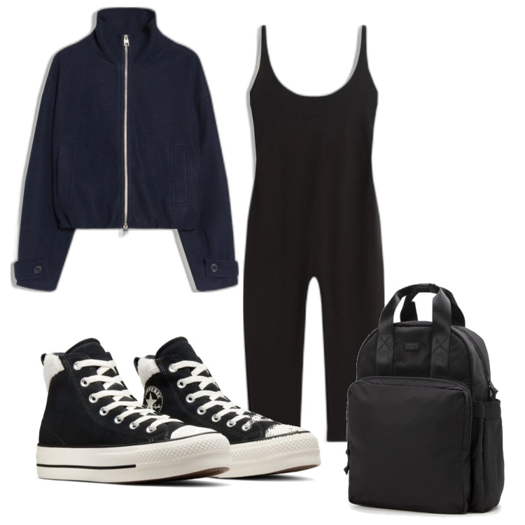 Outfit mujer - En el gym. Estilo Sporty chic para Deporte. Combinación con mochilas, sneakers, chándales, blazers.