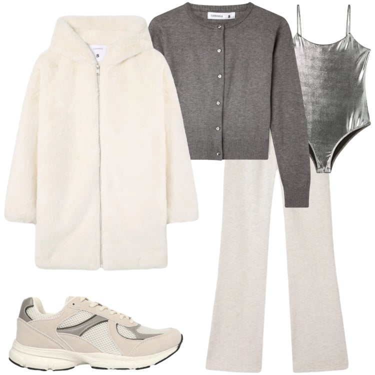 Outfit donna - Terranova S. v.. Stile Casual chic per Tutti i giorni. Abbinamento con cardigans, sneakers, cappotti, pantaloni, body.