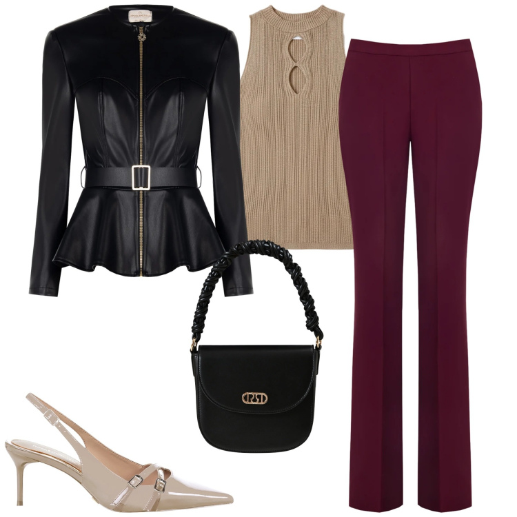 Outfit donna - City. Stile Casual chic per Tutti i giorni. Abbinamento con giacche, pantaloni, décolleté, borse a mano, top.