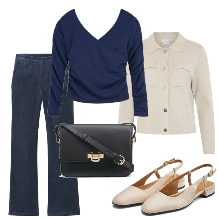 Outfit mujer - Basic look. Estilo Basic para Todos los días. Combinación con bandoleras, bailarinas, pantalones, cárdigans, top.