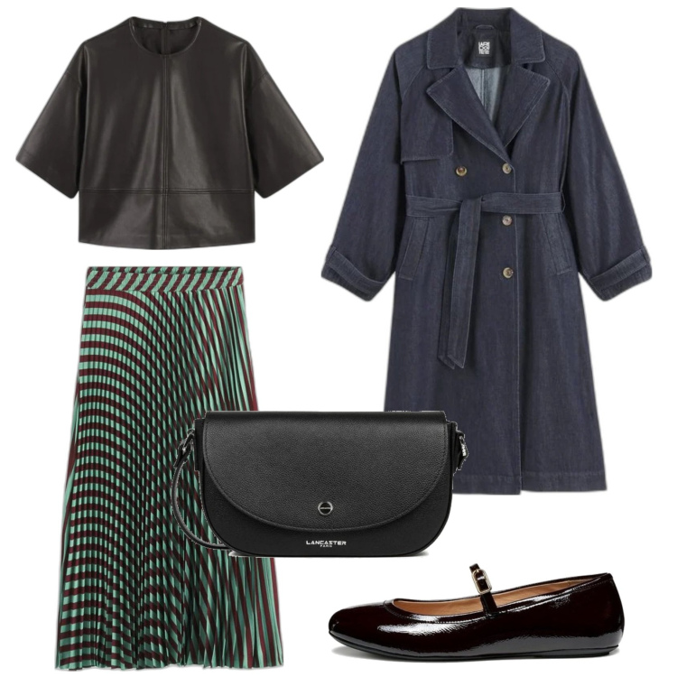 Outfit mujer - Urban style. Estilo Urban para Todos los días. Combinación con faldas largas, blusas, trench, bailarinas, bandoleras.