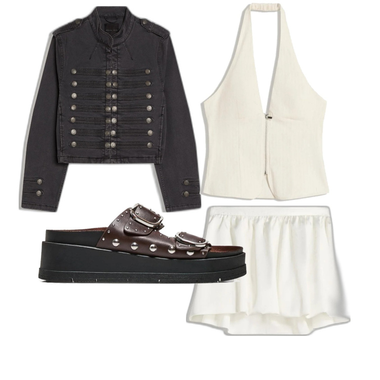 Outfit mujer - Trendy #516. Estilo Trendy para Noche/Fiesta elegante. Combinación con sandalias, top, faldas, blazers.